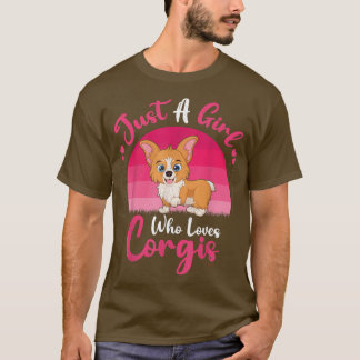 Vintage Corgi-Hundefreundin Nur Ein Mädchen Das Co T-Shirt