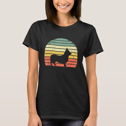 Vintage Corgi Retro Hund Tee (Vorderseite)