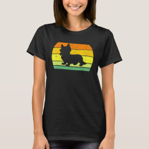 Vintage Corgi-Silhouette in erschütterter Retro-Si T-Shirt