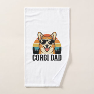 Vintage-Corgi-Vater-Gravur-Hunde-Liebhaber-Shirt-D Handtuch