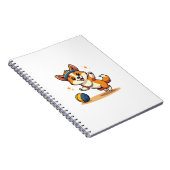 Vintage Corgi Volleyball Dog Vector Illustration S Notizblock (Rechte Seite)