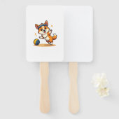 Vintage-Corgi-Volleyball-Hund-Vektor-Illustration  Fächer (Vorne und Hinten)