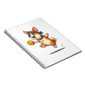 Vintage Corgi Volleyball Illustration Cute Dog Ath Notizblock (Rechte Seite)