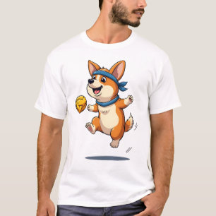 Vintage-Corgi-Volleyball-Illustration Süßer Hund A T-Shirt