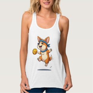 Vintage-Corgi-Volleyball-Illustration Süßer Hund A Tank Top
