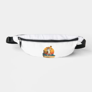Vintage Corgi Volleyball Retro-Sonnenuntergang Vek Bauchtasche