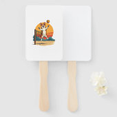 Vintage Corgi Volleyball Retro-Sonnenuntergang-Vek Fächer (Vorne und Hinten)