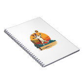 Vintage Corgi Volleyball Retro Sunset Vector Illus Notizblock (Rechte Seite)