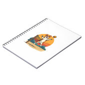 Vintage Corgi Volleyball Retro Sunset Vector Illus Notizblock (Linke Seite)