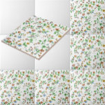 Vintage Cornblumen Rose und Platterbsen Muster Fliese<br><div class="desc">Dies ist ein digital erweiterter Ausdruck,  der aus einem antiken,  Viktorianischen,  aus dem 18. Jahrhundert stammenden,  Blockdesign von Curving-Stiele stammt,  aus denen eine Vielzahl von Blume wachsen,  darunter Cornblumen,  Glockenblumen,  Rose und Süßerbsen. Gedruckt in Lavendel,  rot,  gelb,  blau und grün. Sie können die Hintergrundfarbe anpassen.</div>