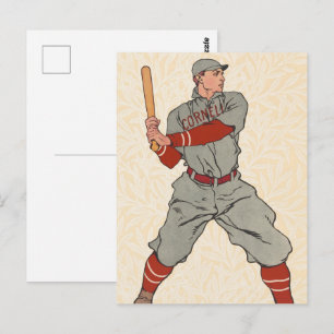 Vintage Cornell Baseball Ivy League Sport Kunst Postkarte