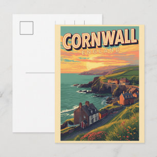Vintage Cornwall County Klippen England Geschenke Feiertagspostkarte