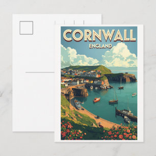 Vintage Cornwall County Klippen England Geschenke Feiertagspostkarte