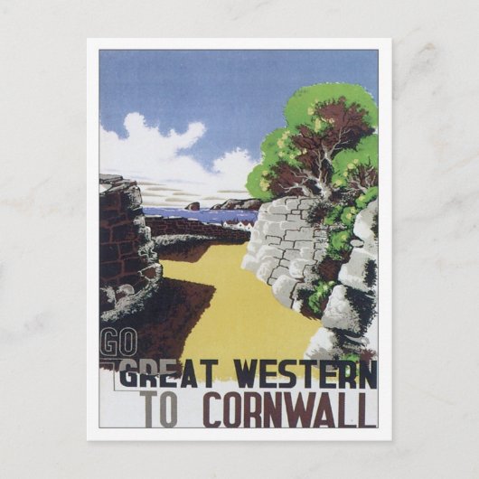 Vintage Cornwall Western Postkarte (Vorderseite)
