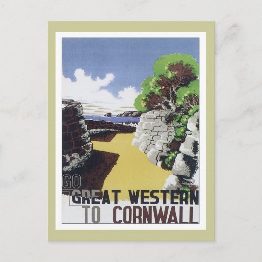 Vintage Cornwall Western Postkarte (Vorderseite)