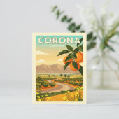 Vintage Corona California Postkarte (Stehend Vorderseite)