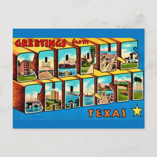 Vintage Corpus Christy TX Postkarte (Vorderseite)