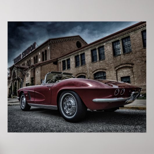 Vintage Corvette-Muskelauto Poster (Vorne)