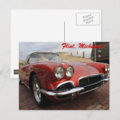 Vintage Corvette Postkarte (Vorne/Hinten)