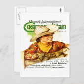 Vintage Cosmopolitan Magazine Cover (Cowgirl) Postkarte (Vorne/Hinten)