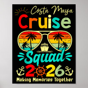 Vintage Costa-Maya-Kreuzfahrt-Truppe 2026 Kreuzfah Poster
