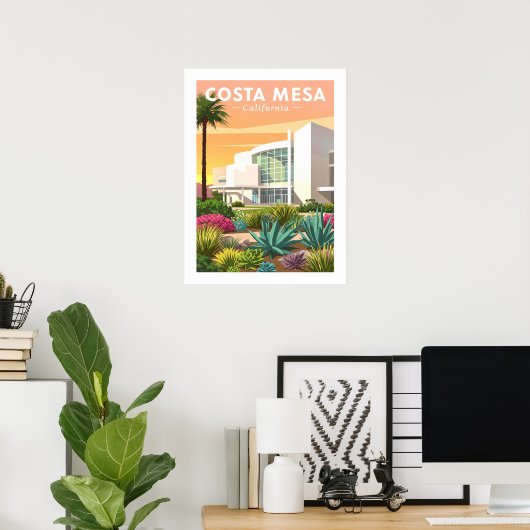 Vintage Costa Mesa California Poster (Heimbüro)
