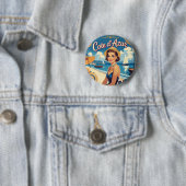 Vintage Cote D'Azur Beach Girl Button (Beispiel)