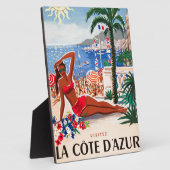 Vintage Cote D'Azur Beach Girl Fotoplatte (Seite)