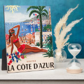 Vintage Cote D'Azur Beach Girl Fotoplatte (Seite)