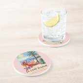 Vintage Cote D'Azur Beach Girl Getränkeuntersetzer (Seite)