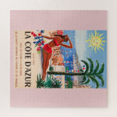 Vintage Cote D'Azur Beach Girl Puzzle (Horizontal)