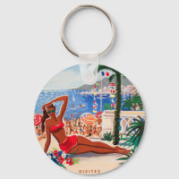 Vintage Cote D'Azur Beach Girl