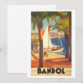 Vintage Côte d'Azur Feiertagskarte (Vorne/Hinten)