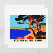Vintage Côte d'Azur Feiertagskarte (Vorne/Hinten)