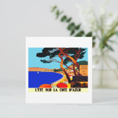 Vintage Côte d'Azur Feiertagskarte (Stehend Vorderseite)