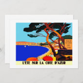 Vintage Côte d'Azur Feiertagskarte (Vorne/Hinten)
