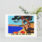 Vintage Côte d'Azur Feiertagskarte (Stehend Vorderseite)