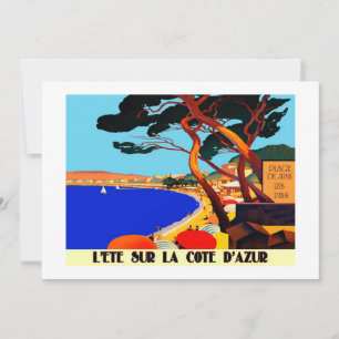 Vintage Côte d'Azur Feiertagskarte
