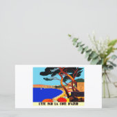 Vintage Côte d'Azur Feiertagskarte (Stehend Vorderseite)