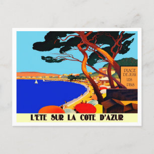 Vintage Côte d'Azur Feiertagspostkarte