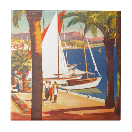 Vintage Côte d'Azur Fliese (Vorderseite)
