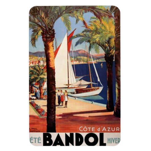 Vintage Côte d'Azur, Frankreich - Magnet (Vertikal)