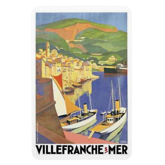 Vintage Côte d'Azur, Frankreich - Magnet (Vertikal)