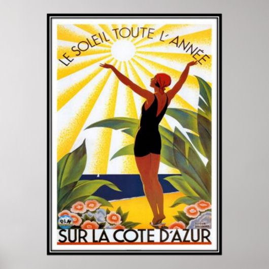 Vintage Côte d'Azur, Frankreich - Poster (Vorne)