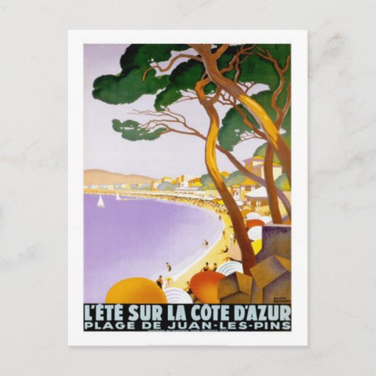 Vintage Côte d'Azur, Frankreich - Postkarte (Vorderseite)