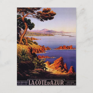 Vintage Côte d'Azur, Frankreich - Postkarte