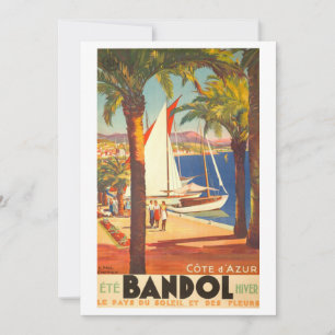 Vintage Côte d'Azur französische Reise Feiertagskarte
