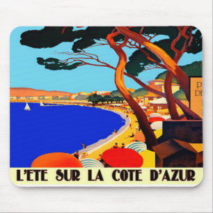 Vintage Côte d'Azur Französische Reise Mousepad