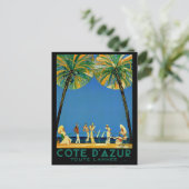 Vintage Côte d'Azur Französische Reise Postkarte (Stehend Vorderseite)