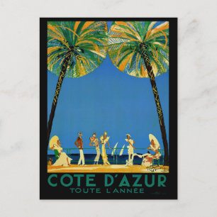 Vintage Côte d'Azur Französische Reise Postkarte